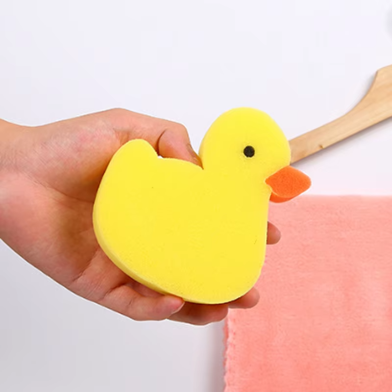 New Baby Shower Wipes – Soft Cartoon Baby Bath Sponge Wipes – Gentle Infant Cleaning Cloths for Newborns & Toddlers Bath Care Essentials