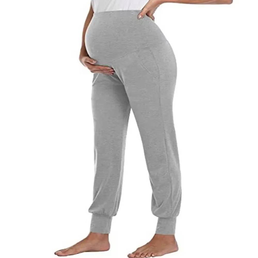 Spring Maternity Casual Pants for Women – High Waist Stretch Pregnancy Joggers with Pockets – Comfortable Lounge Trousers for Pregnant Women