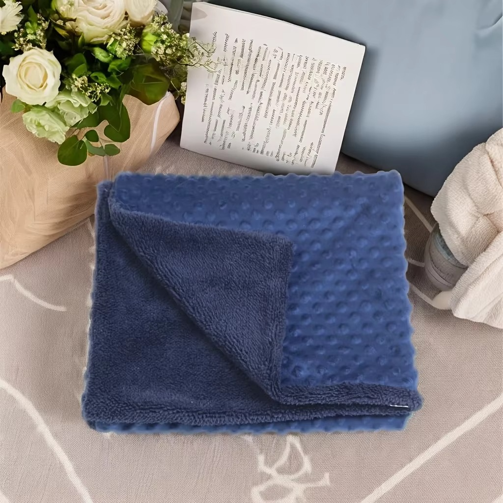 Baby Minky Dot Blanket – Soft 3D Dotted Velvet Baby Blanket – Warm Newborn Stroller, Crib & Receiving Blanket for Infants and Toddlers