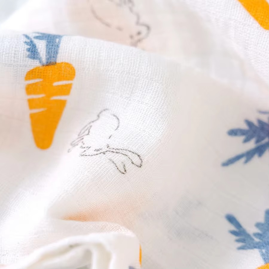 Baby Swaddle Blanket – 2-Layer Cotton Muslin Baby Blanket – Soft Newborn Summer Receiving Blanket, Quick-Dry Bath Towel & Stroller Cover for Infants