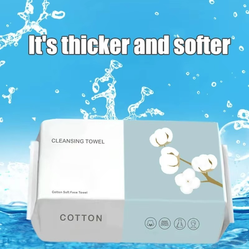 100PCS Disposable Face Towels – Soft Facial Cleansing Towels for Dry & Wet Use – Makeup Remover Wipes, Travel Face Towels & Skincare Essentials