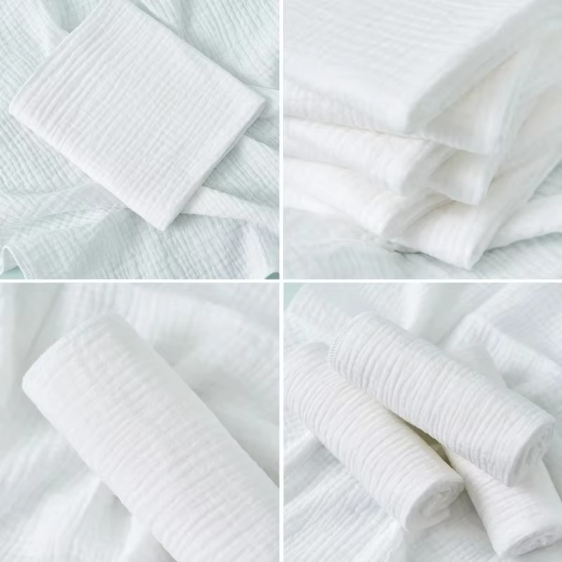 8PCS Cotton Baby Gauze Diapers – Reusable Newborn Cloth Nappies – Soft Double Layer Muslin Washable Baby Towels & Burp Cloths