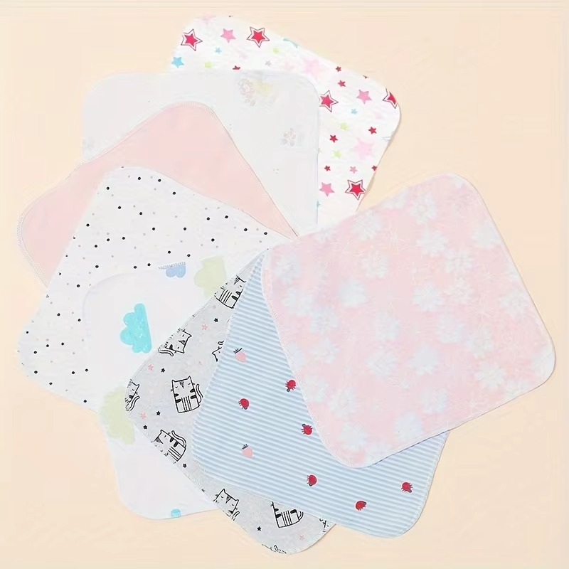8PCS Baby Cotton Washcloth Set – Soft Square Baby Towels – Newborn Bathing, Feeding & Face Cleaning Cloths for Toddlers