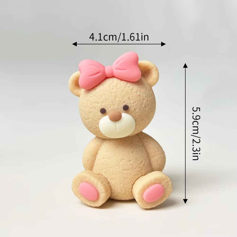 Gender Reveal Bear Cake Topper – Cute Bear Cake Decoration for Boy or Girl Baby Shower – Gender Reveal Party Supplies – Baby Birthday Cake Decor