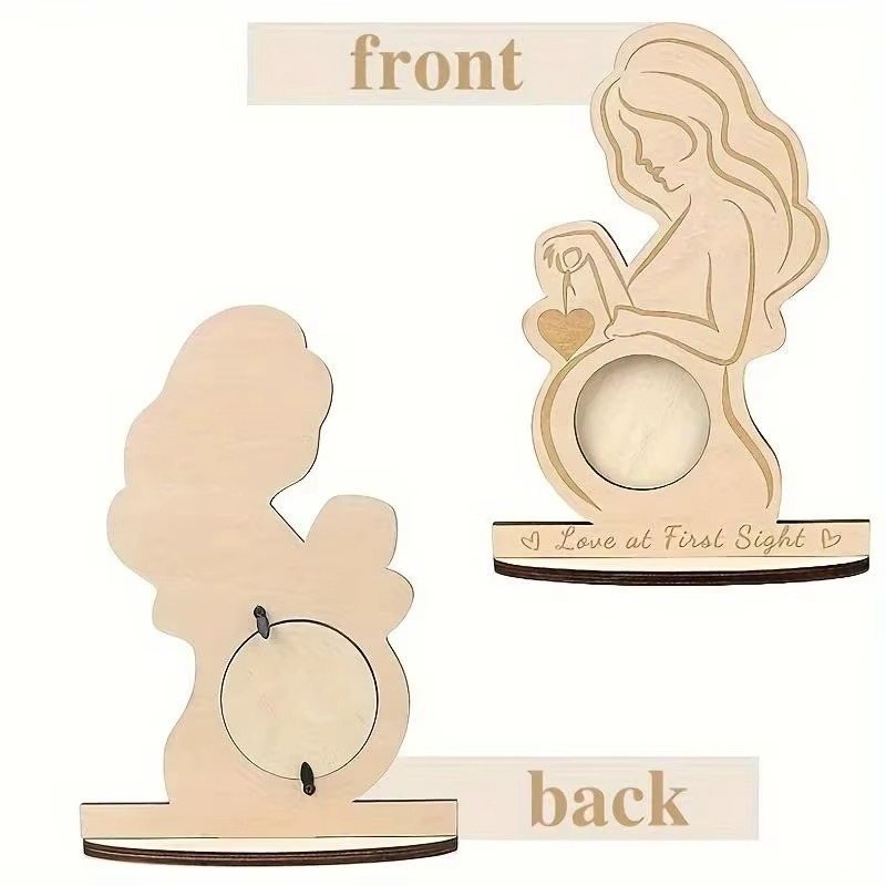 Ultrasound Baby Photo Frame Wooden Sonogram Picture Frame – Pregnancy Keepsake Ornament Gift for Expectant Mother – Baby Announcement Nursery Decor