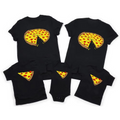Summer Family Matching Pizza Shirts – Dad Mom Baby Matching T-Shirts – Funny Pizza Print Family Clothes – Father Mother Daughter Son Short Sleeve Matching Outfit