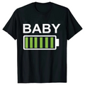 Battery Print Family Matching Shirts – Daddy Mommy Daughter Son Baby Matching T-Shirts – Dad Mom and Me Family Party Clothes – Funny Family Graphic Tees