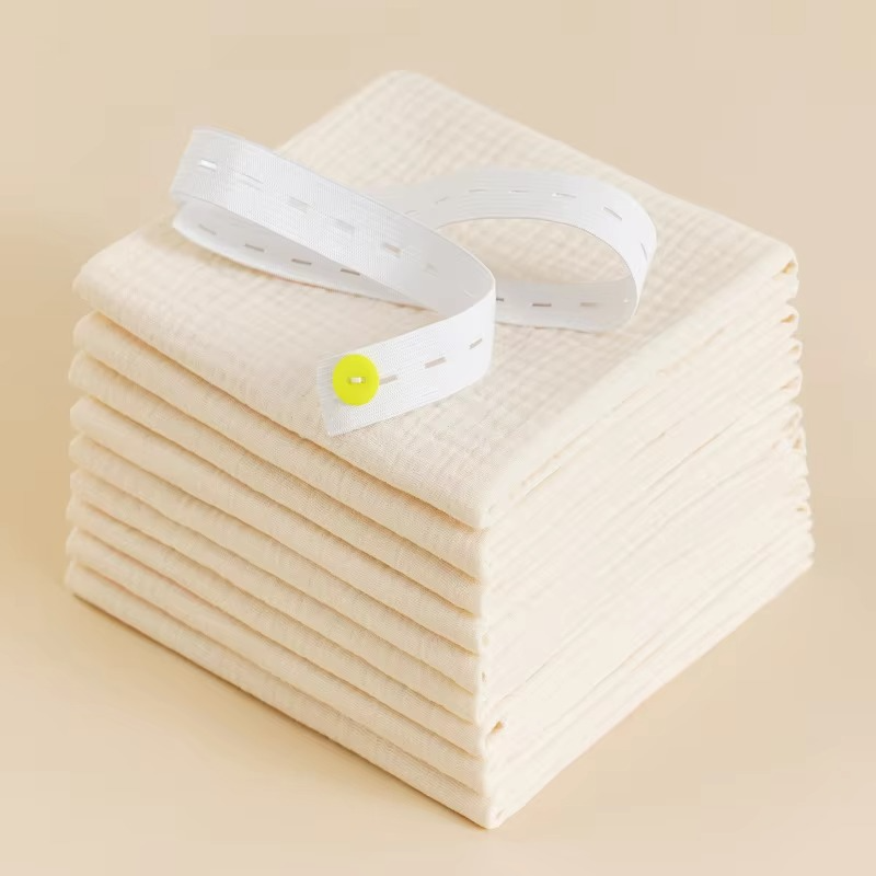 8PCS Cotton Baby Gauze Diapers – Reusable Newborn Cloth Nappies – Soft Double Layer Muslin Washable Baby Towels & Burp Cloths
