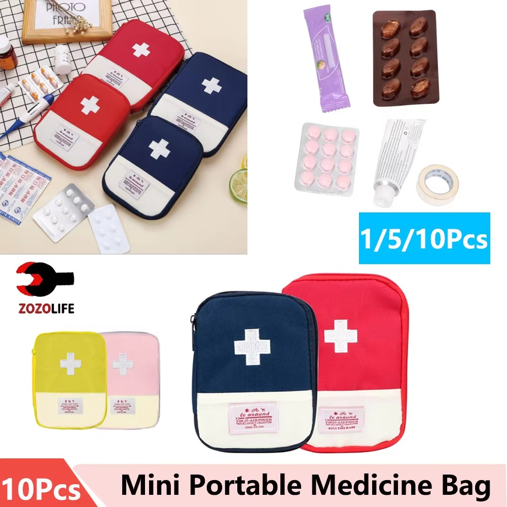 Mini Portable Medicine Bag – First Aid Kit Storage Pouch – Travel Medical Emergency Organizer – Home Medicine & Pill Storage Bag for Outdoor Use