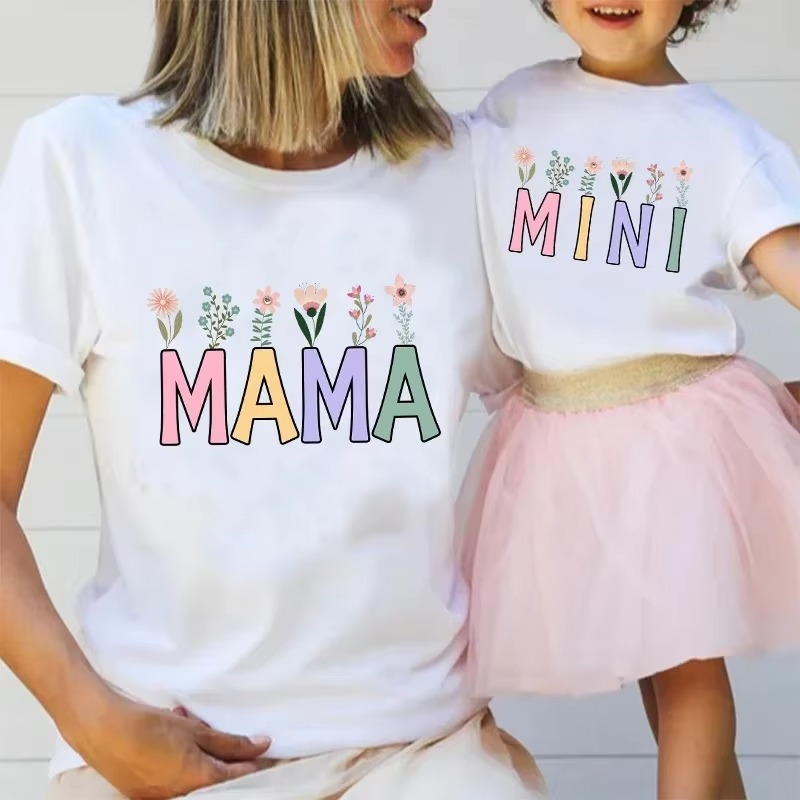 Lovely Cartoon Family Matching Shirts – Dad Mom Brother Sister Matching T-Shirts – Cute Family Birthday Outfit – Parent Child Matching Clothes for Family Photos