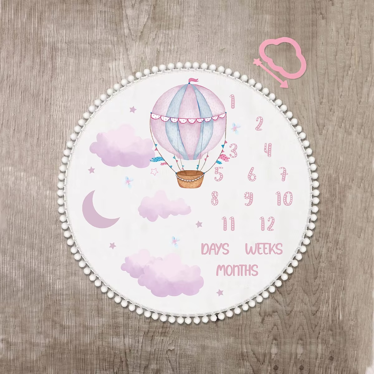 Flannel Baby Month Milestone Blanket – First Year Monthly Growth Photo Blanket – Newborn Photography Backdrop & Calendar – Baby Shower Keepsake Gift
