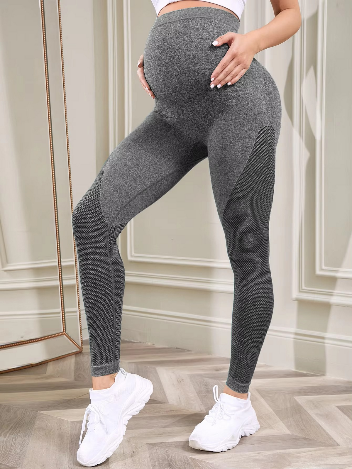 Women's Maternity Leggings Over the Belly – Pregnancy Yoga Pants – High Waist Workout Activewear for Pregnant Women – Stretchy Maternity Leggings