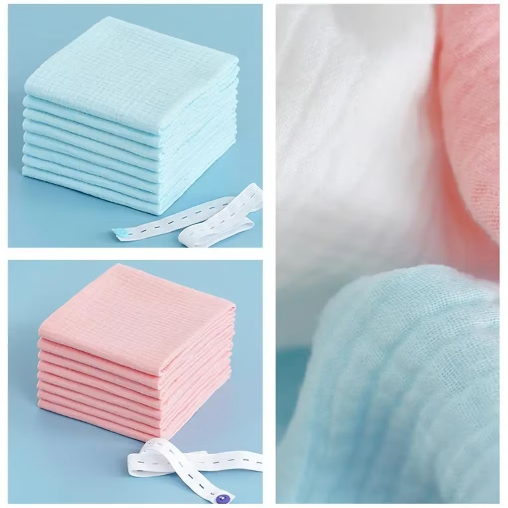 100% Cotton Baby Nappy for Newborn Changing 5PCS Baby Gauze Diapers 43x45cm Washable Reusable Double Layer Soft Baby Towels