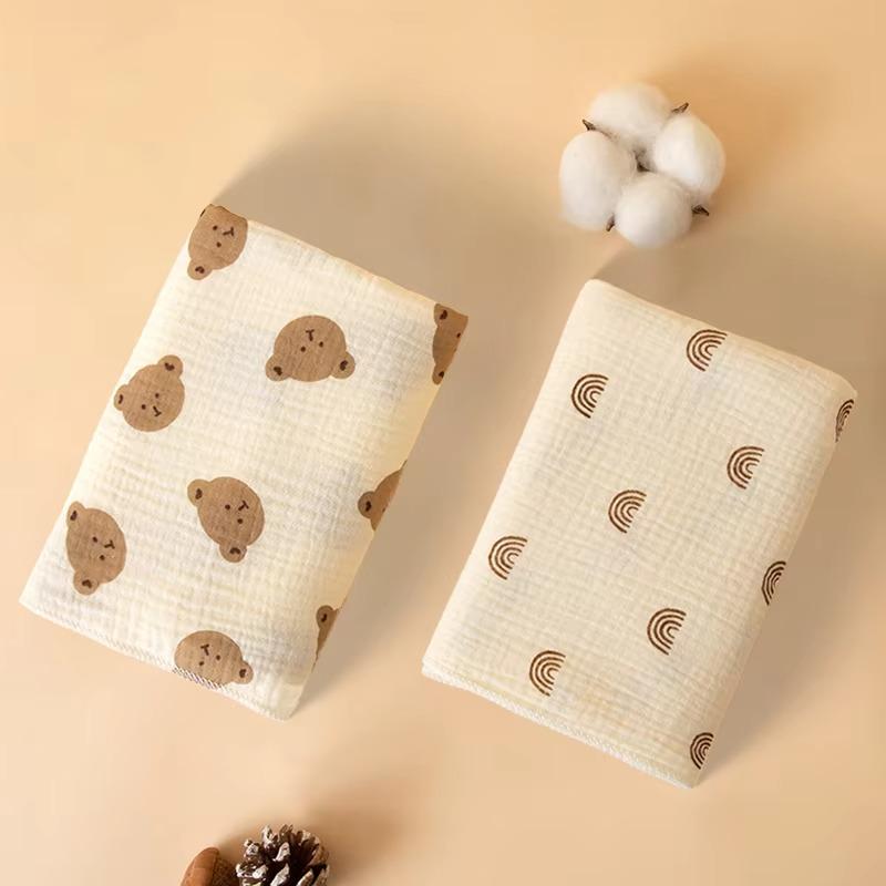 Muslin Gauze Baby Blanket – Soft Printed Newborn Swaddle Blanket – Breathable Baby Wrap, Receiving Blanket, Bath Towel & Infant Bedding for Boys & Girls