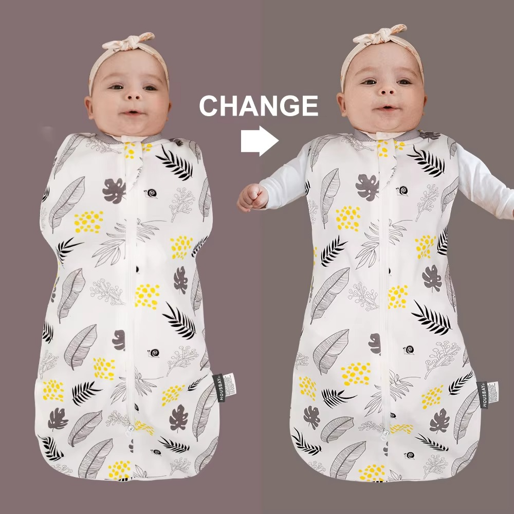Baby Sleeping Bag for 0–12 Months – 100% Cotton Summer Swaddle Blanket – Soft Newborn Wearable Sleep Sack with 2-Way Zipper for Infants