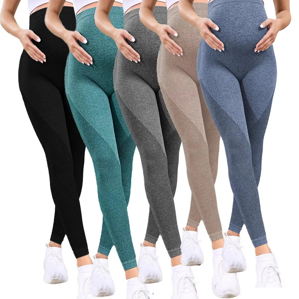 Women's Maternity Leggings Over the Belly – Pregnancy Yoga Pants – High Waist Workout Activewear for Pregnant Women – Stretchy Maternity Leggings