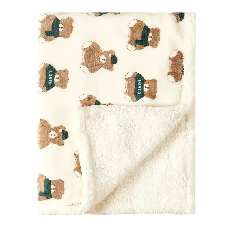 Winter Baby Blanket – Soft Flannel Lamb Fleece Swaddle Wrap for Newborns – Warm Baby Quilt, Stroller Blanket & Nursery Bedding for Boys & Girls