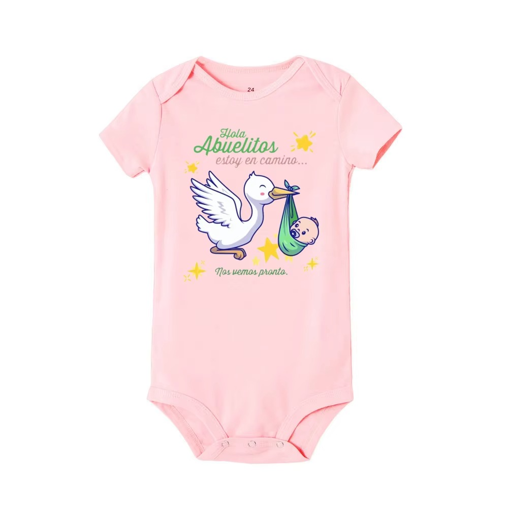 Hello Grandparent Newborn Romper – Pregnancy Announcement Baby Bodysuit – “I’m on My Way, See You Soon” Family Reveal Outfit for Newborn Boys & Girls