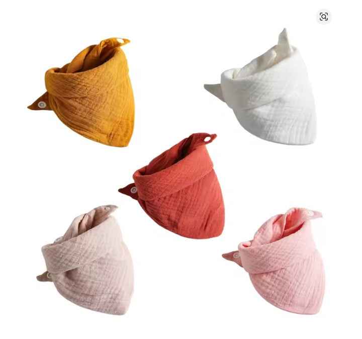 5PCS Muslin Bibs Baby Face Towel Wash Cloth Drooling Bibs Toddlers Neck Scarf Baby Stuff Dropshipping