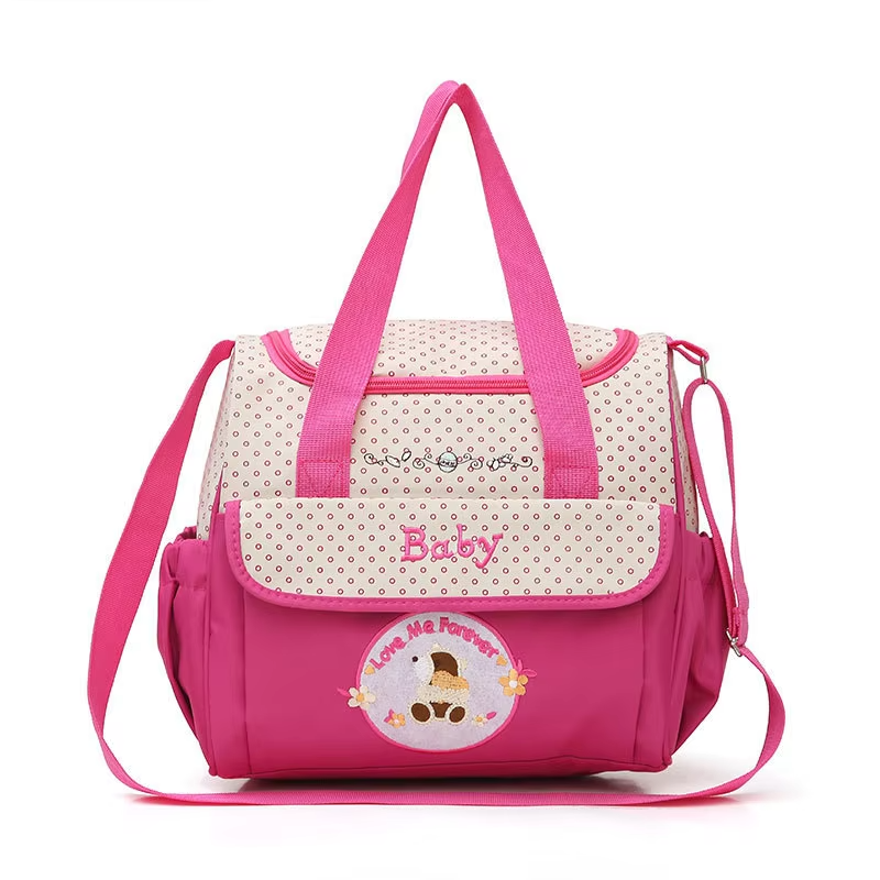 Lightweight Waterproof Mommy Diaper Bag – Large Capacity Cartoon Bear Shoulder Tote – Portable Crossbody Baby Bag for Travel, Nursing & Baby Essentials