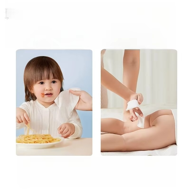 Baby Soft Dry & Wet Wipes – Thickened Non-Wet Baby Tissues – Ultra Soft Hand & Mouth Cleaning Wipes for Newborns & Infants
