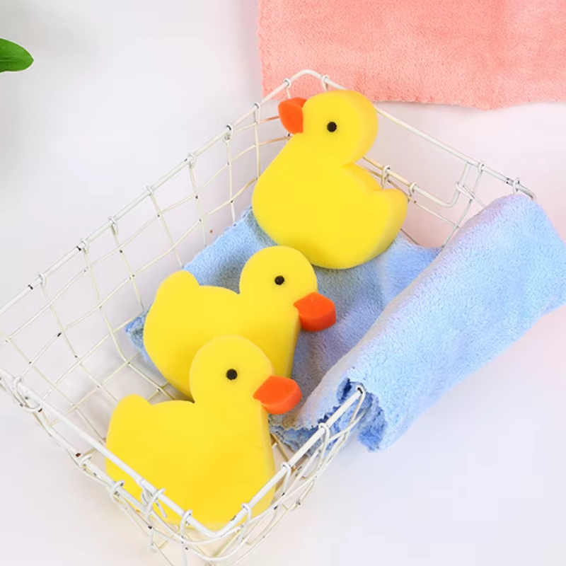 New Baby Shower Wipes – Soft Cartoon Baby Bath Sponge Wipes – Gentle Infant Cleaning Cloths for Newborns & Toddlers Bath Care Essentials