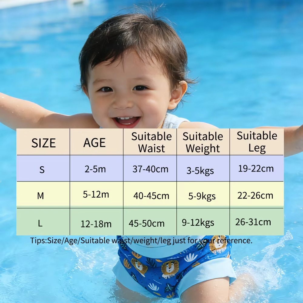 Eezkoala Reusable Baby Swim Diaper – High Waist Washable Swim Nappy for Newborns & Infants – Leak-Resistant Baby Swimwear for Boys & Girls