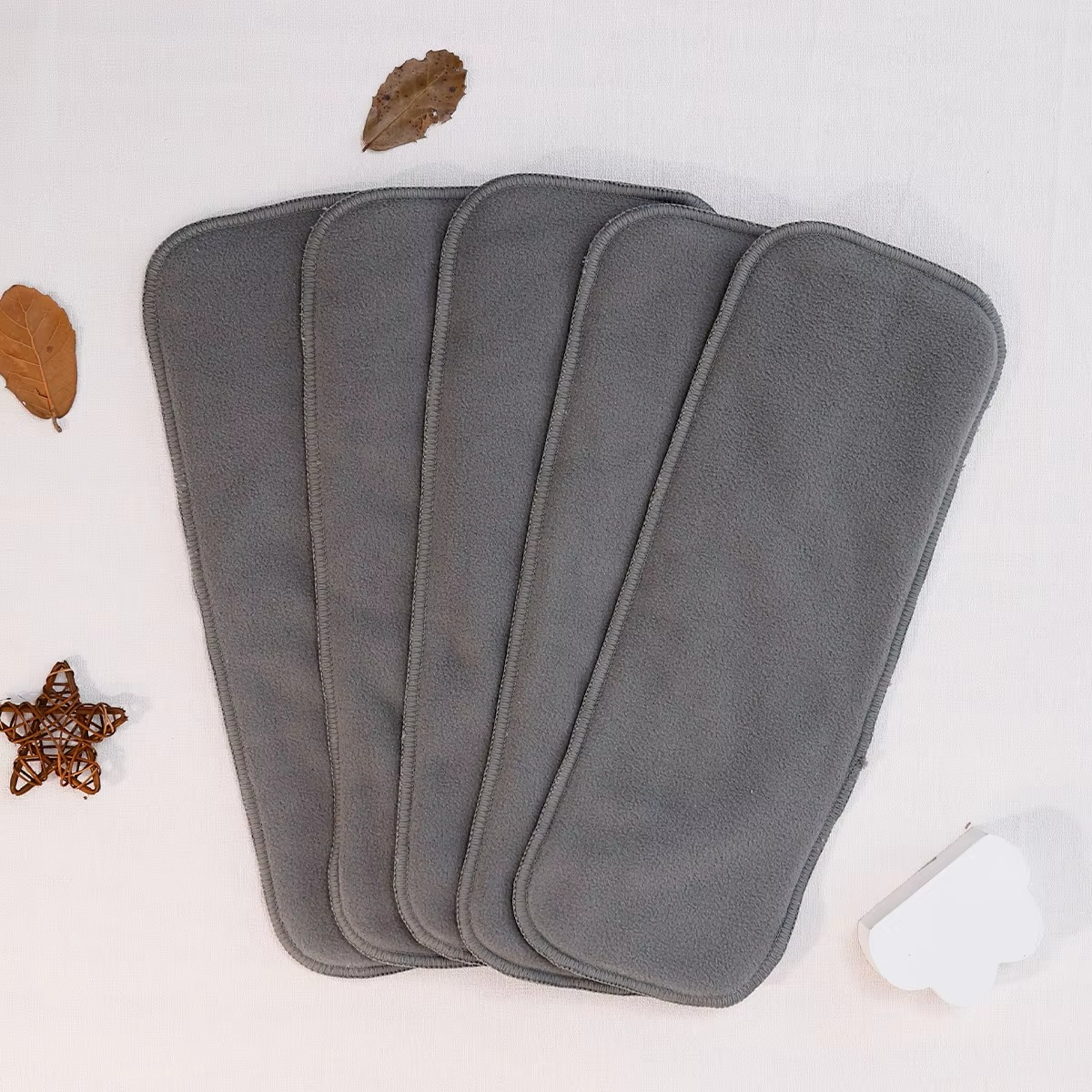 Bamboo Charcoal Cloth Diaper Inserts – 4PCS/5PCS/8PCS/10PCS Reusable Baby Nappy Liners – 4-Layer Absorbent Inserts for Cloth Diapers
