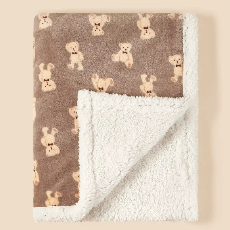 Winter Baby Blanket – Soft Flannel Lamb Fleece Swaddle Wrap for Newborns – Warm Baby Quilt, Stroller Blanket & Nursery Bedding for Boys & Girls