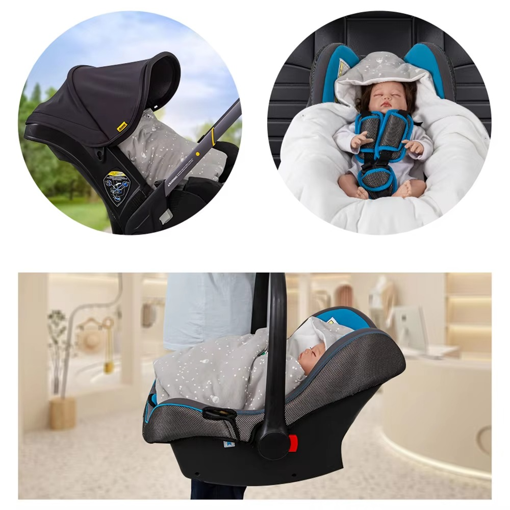 Baby Wrap Blanket for Newborn – Hooded Windproof Infant Swaddle Envelope – Warm Car Seat Blanket for 0–6 Months – Autumn Baby Receiving Wrap