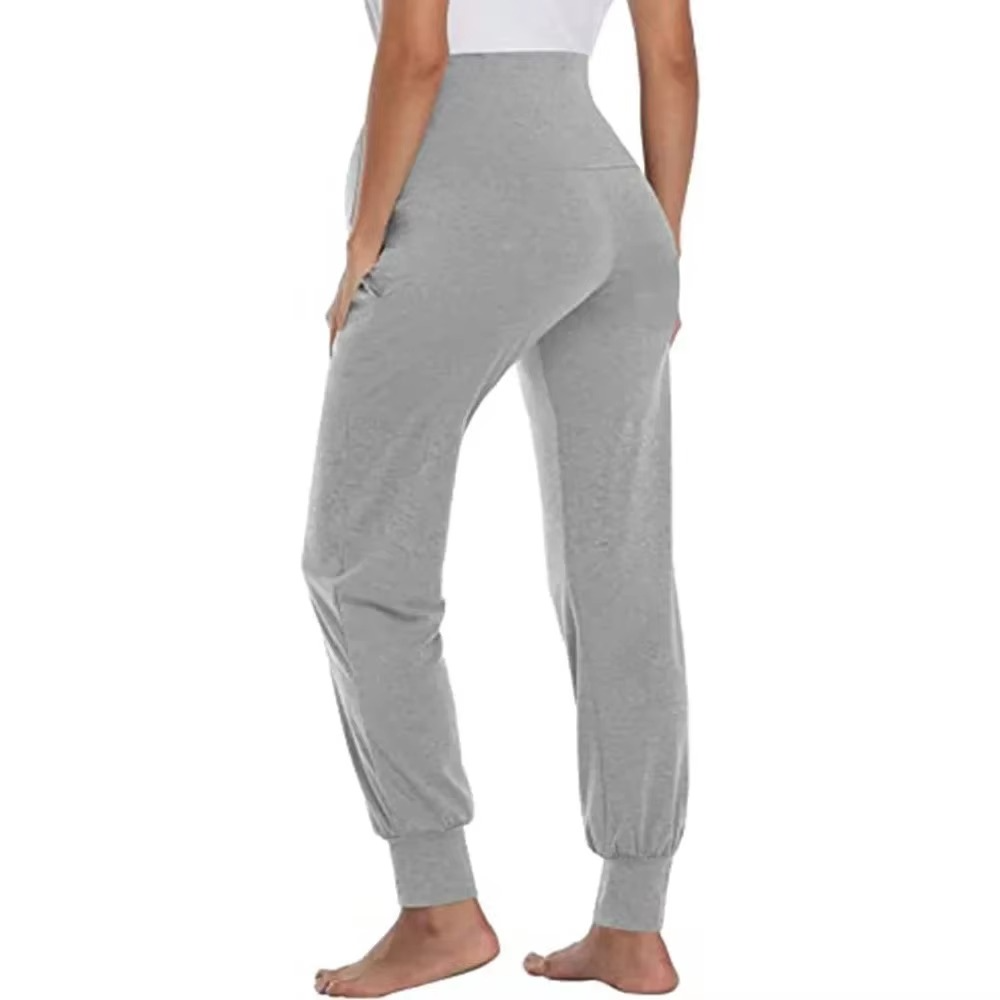 Spring Maternity Casual Pants for Women – High Waist Stretch Pregnancy Joggers with Pockets – Comfortable Lounge Trousers for Pregnant Women