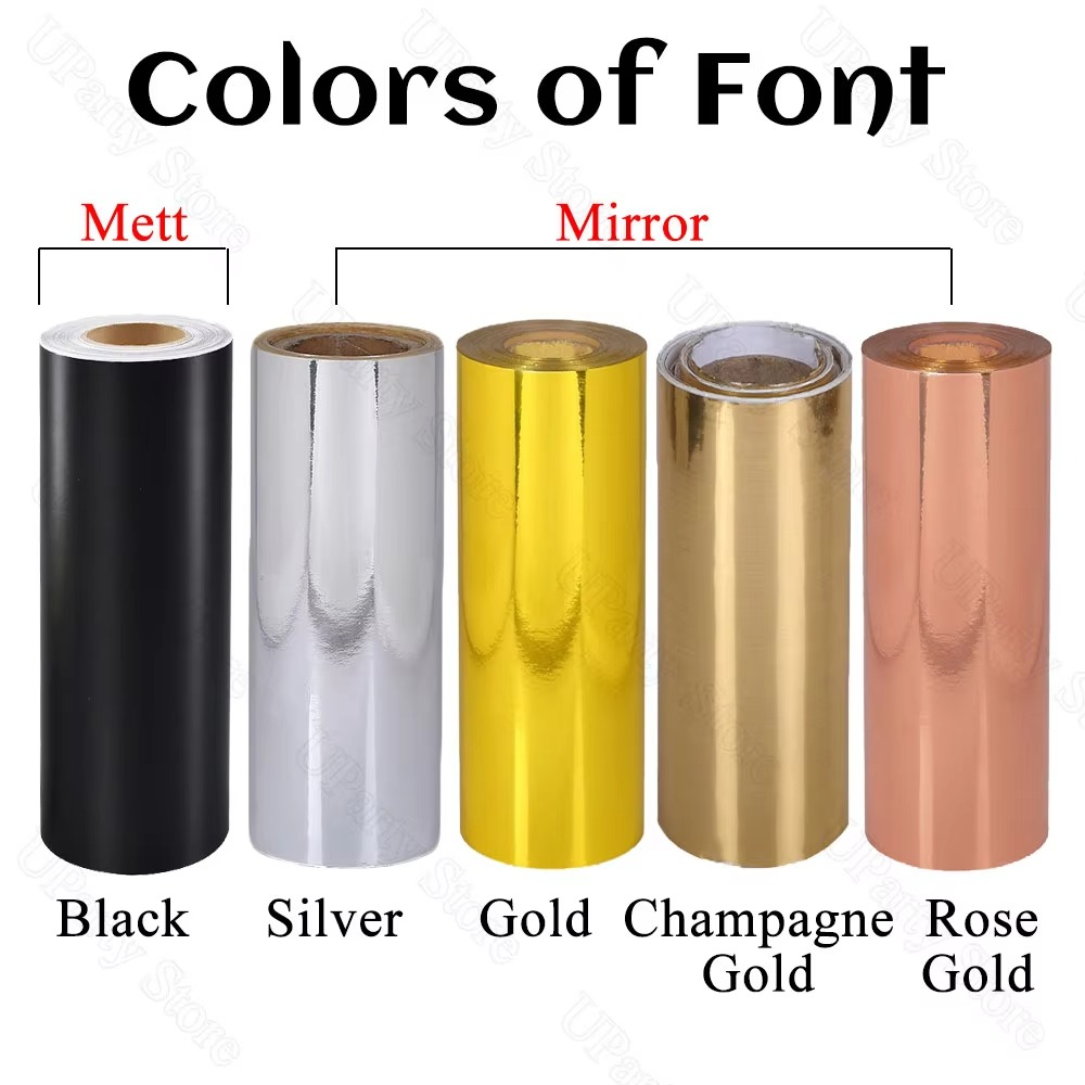Custom Baby Shower Vinyl Name Sticker – Mirror Champagne Gold Personalized Decal for Baby Shower, Birthday, Baptism & Party Backdrop Decorations