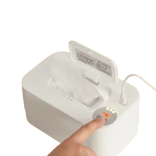 Portable Baby Wipe Warmer – USB Rechargeable Baby Wet Wipe Heater with LED Display – Adjustable Temperature Wipe Heating Box for Home & Travel