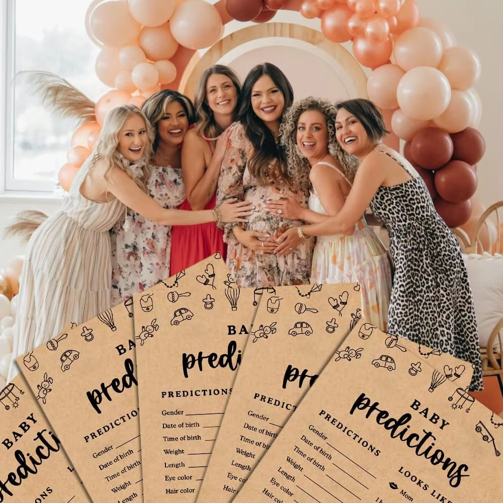 30PCS Baby Shower Prediction Cards – Gender Reveal Party Game Cards – Baby Shower Party Supplies for Pregnancy Announcement & Family Celebration
