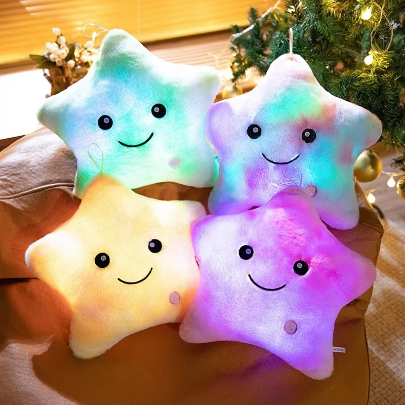LED Star Plush Toy – Glowing Stuffed Star Pillow – Soft Light-Up Plush Doll for Babies & Kids – Cute Nursery Decor, Sleep Companion & Birthday Gift