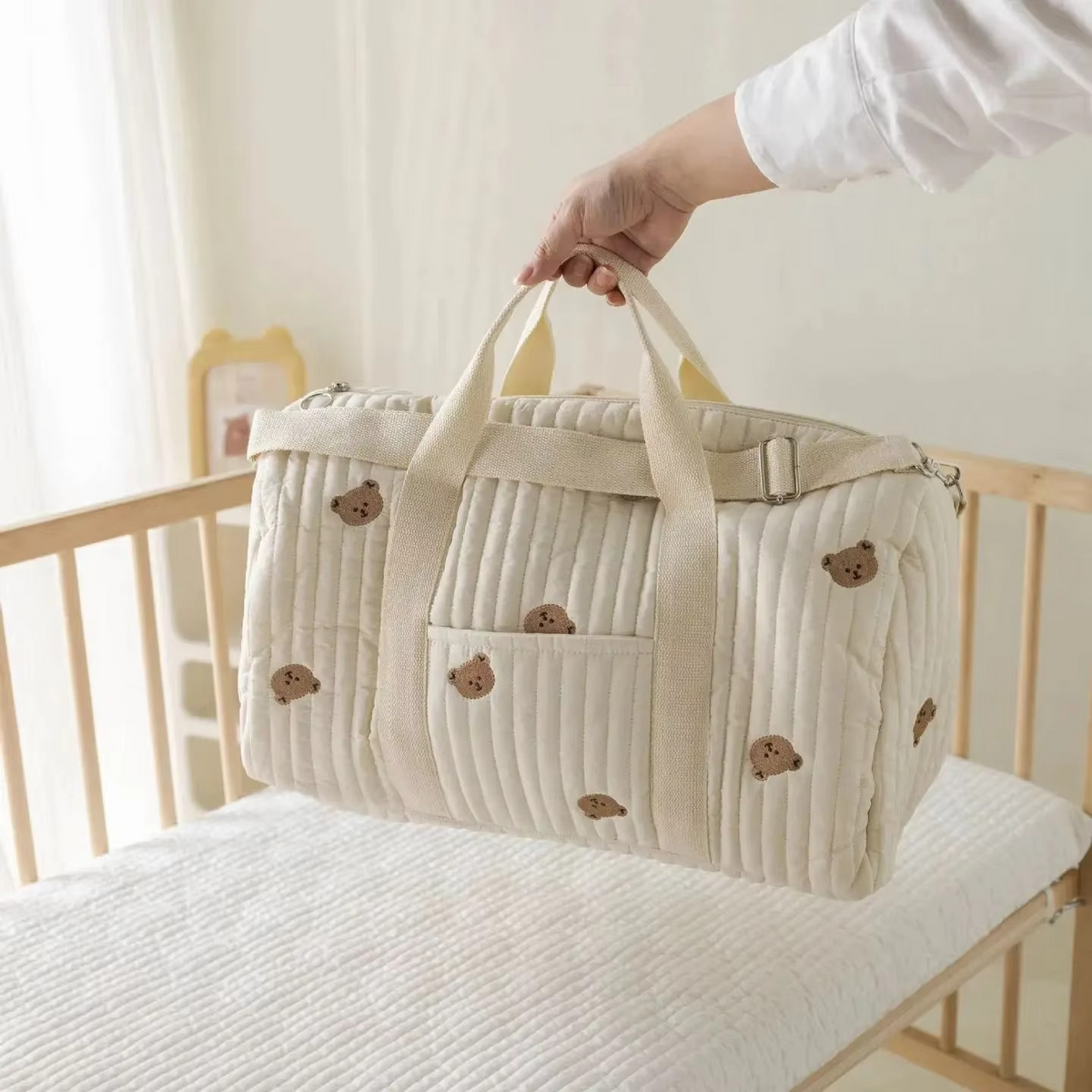 Large Mommy Diaper Bag – Multi-Functional Maternity Baby Organizer Tote – Large Capacity Travel Handbag for Baby Essentials & Nursing Supplies