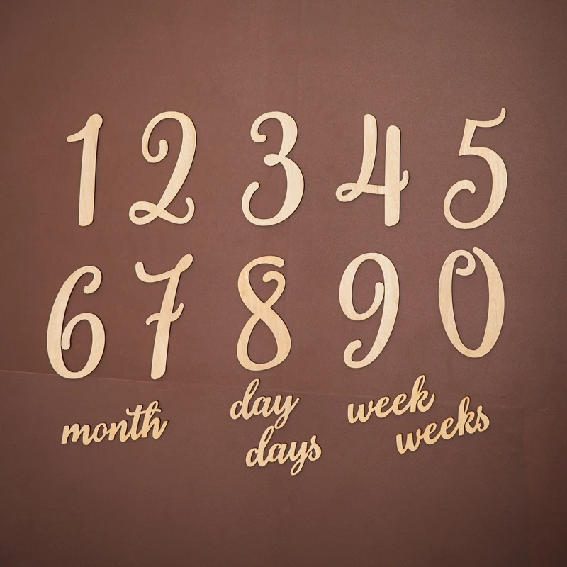 20PCS Wooden Baby Milestone Cards Set – Pregnancy & Baby Growth Milestone Markers – Reversible Monthly Milestone Discs – Newborn Photography Props & Baby Shower Gift