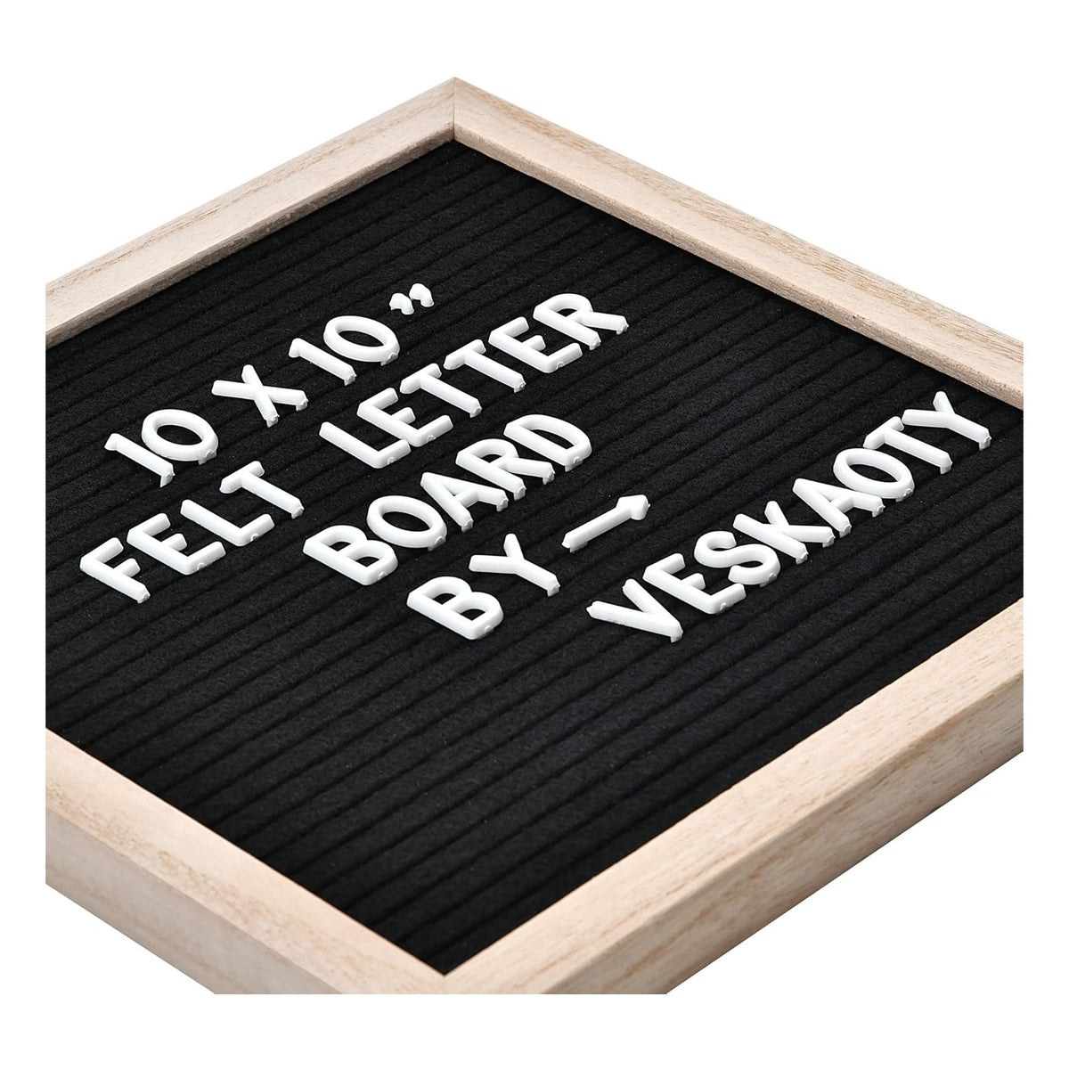 Felt Letter Board with 294 Letters, Numbers & Symbols  Changeable Message Board with Wooden Frame Wall Mount Hook, Black & Wood