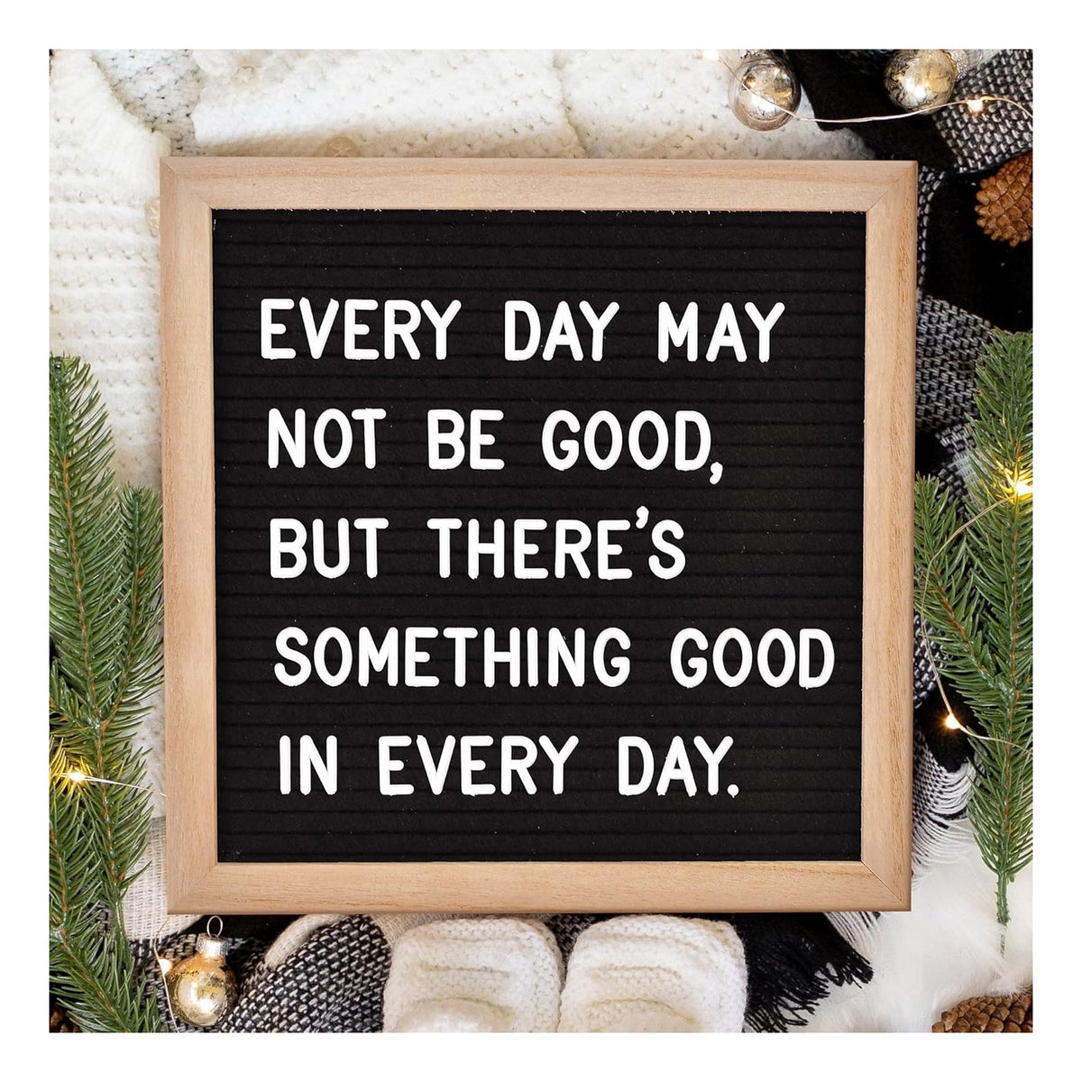 Felt Letter Board with 294 Letters, Numbers & Symbols  Changeable Message Board with Wooden Frame Wall Mount Hook, Black & Wood