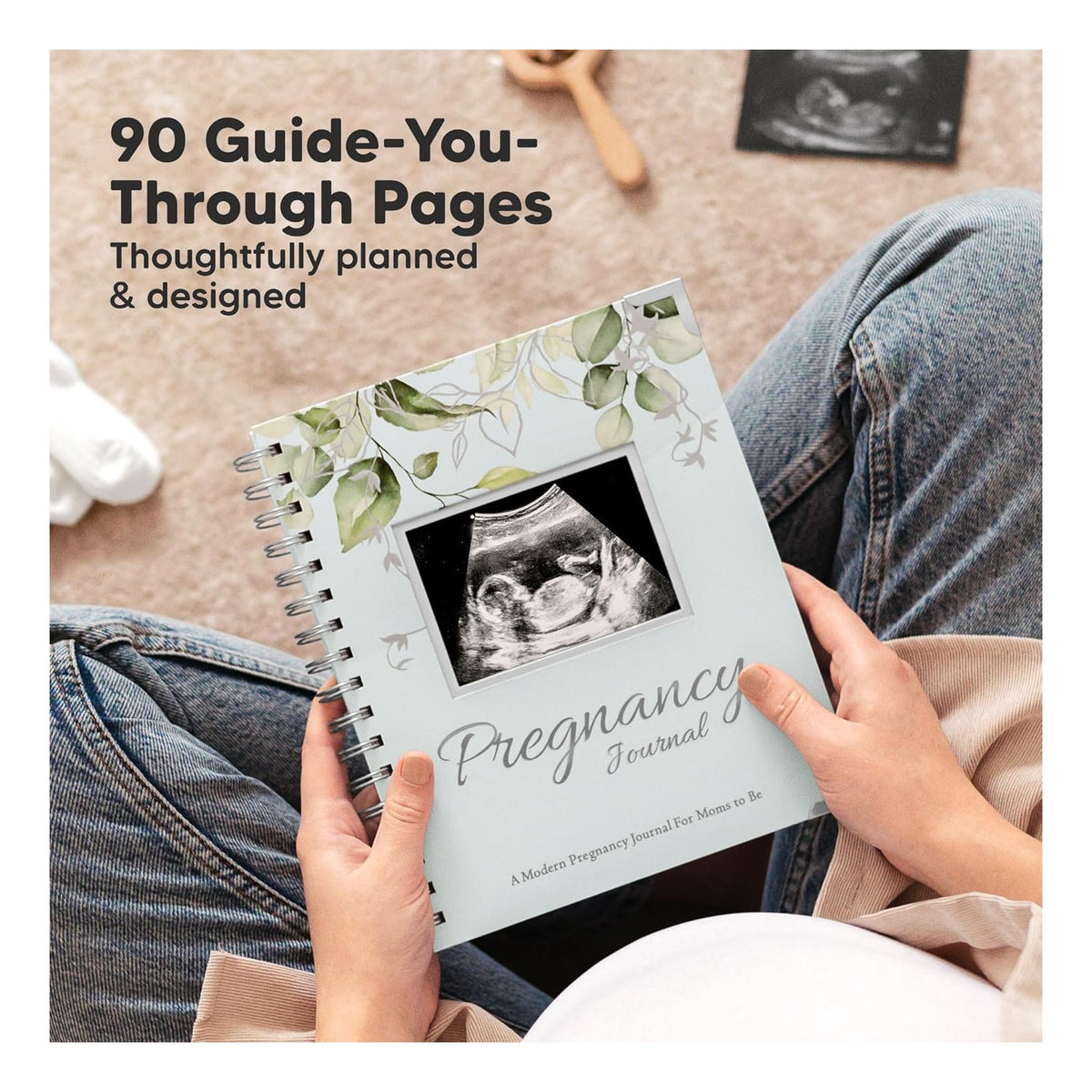 Pregnancy Journal for First Time Moms Gifts - 90 Pages Hardcover Pregnancy Memory Book, Beautiful & Cute Baby Book Keepsake, Ultrasound Baby Scrapbook, New Mom Gifts for Mother's Day