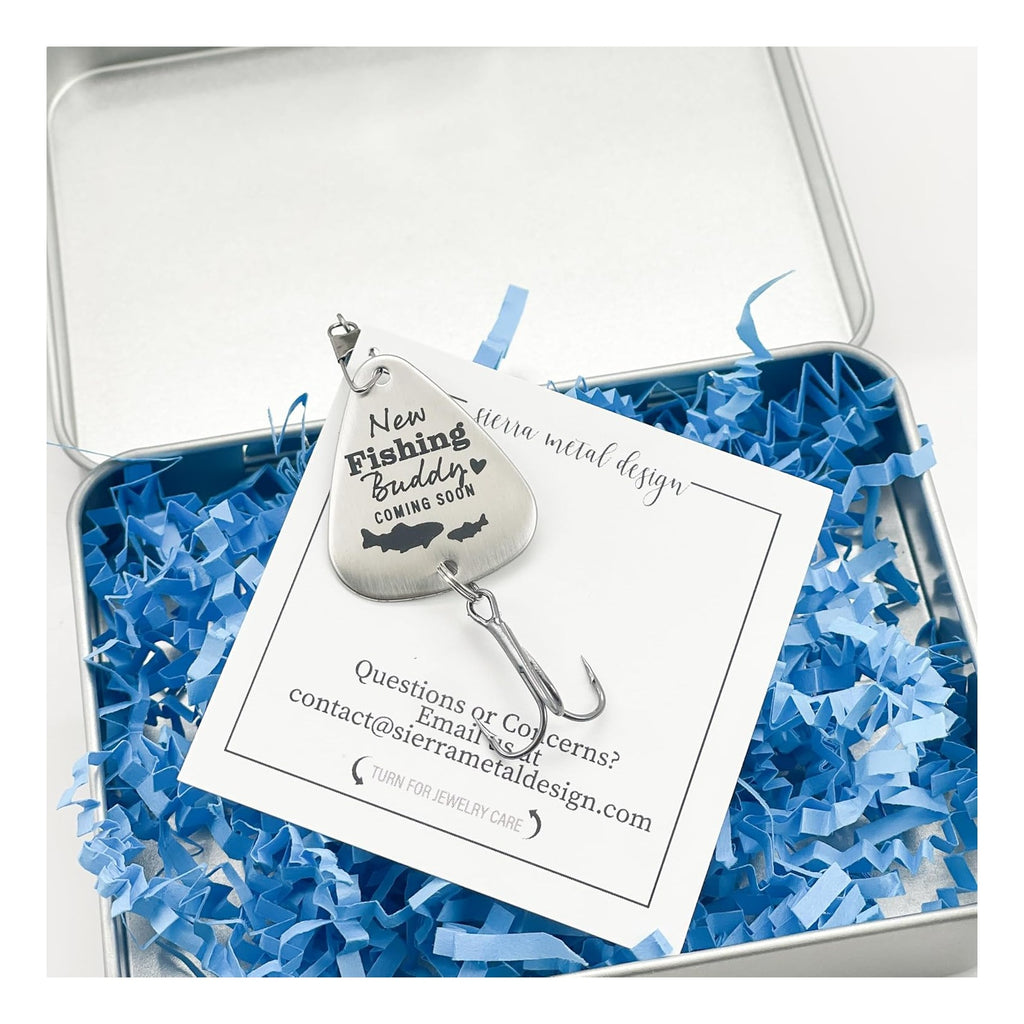 Promoted to Grandpa Fishing Pregnancy Announcement – Grandparent Baby Reveal Gift – Pregnancy Reveal for Grandpa – Fishing Theme Baby Announcement Keepsake ST-FBA-PREG-GPA-Lure