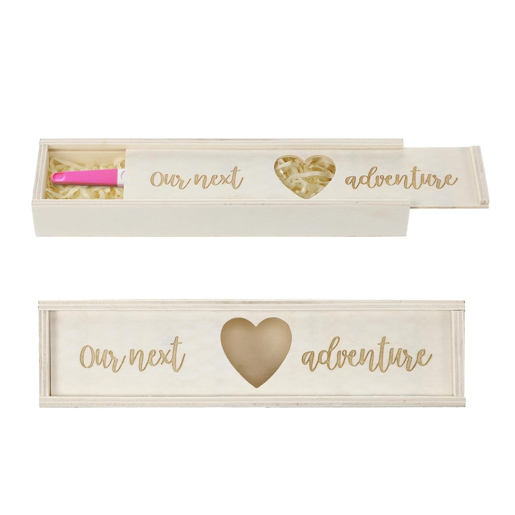 Pregnancy Test Gifts Box Keepsake Box Pregnancy Announcement for Husband Wooden Baby Reveal Announcements Surprise Ideas Test Holder Baby Souvenir Gifts for Dad Grandma Grandparents
