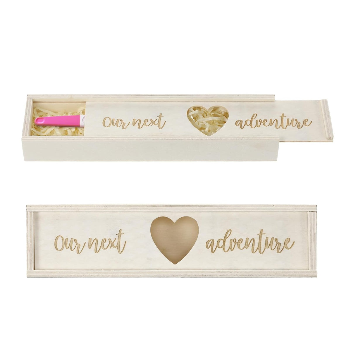 Pregnancy Test Gifts Box Keepsake Box Pregnancy Announcement for Husband Wooden Baby Reveal Announcements Surprise Ideas Test Holder Baby Souvenir Gifts for Dad Grandma Grandparents