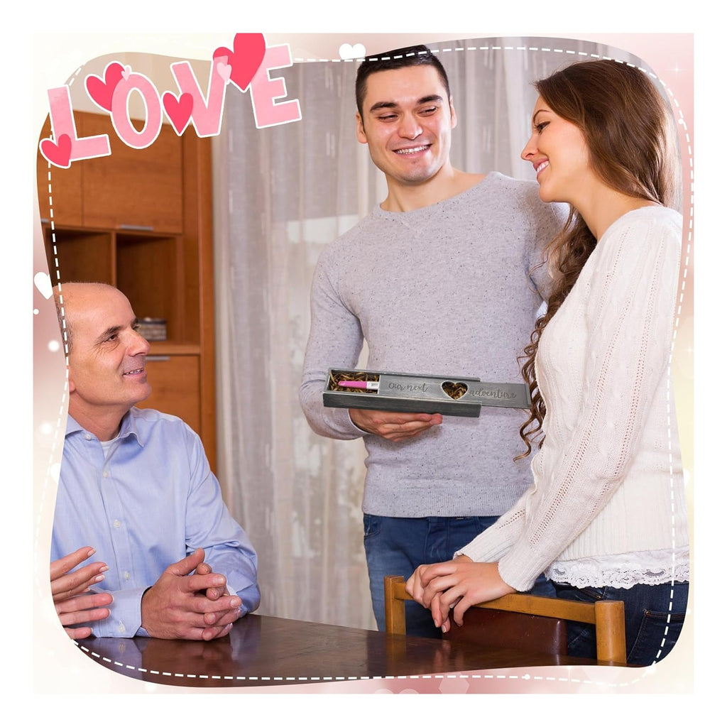 Pregnancy Test Gifts Box Keepsake Box Pregnancy Announcement for Husband Wooden Baby Reveal Announcements Surprise Ideas Test Holder Baby Souvenir Gifts for Dad Grandma Grandparents