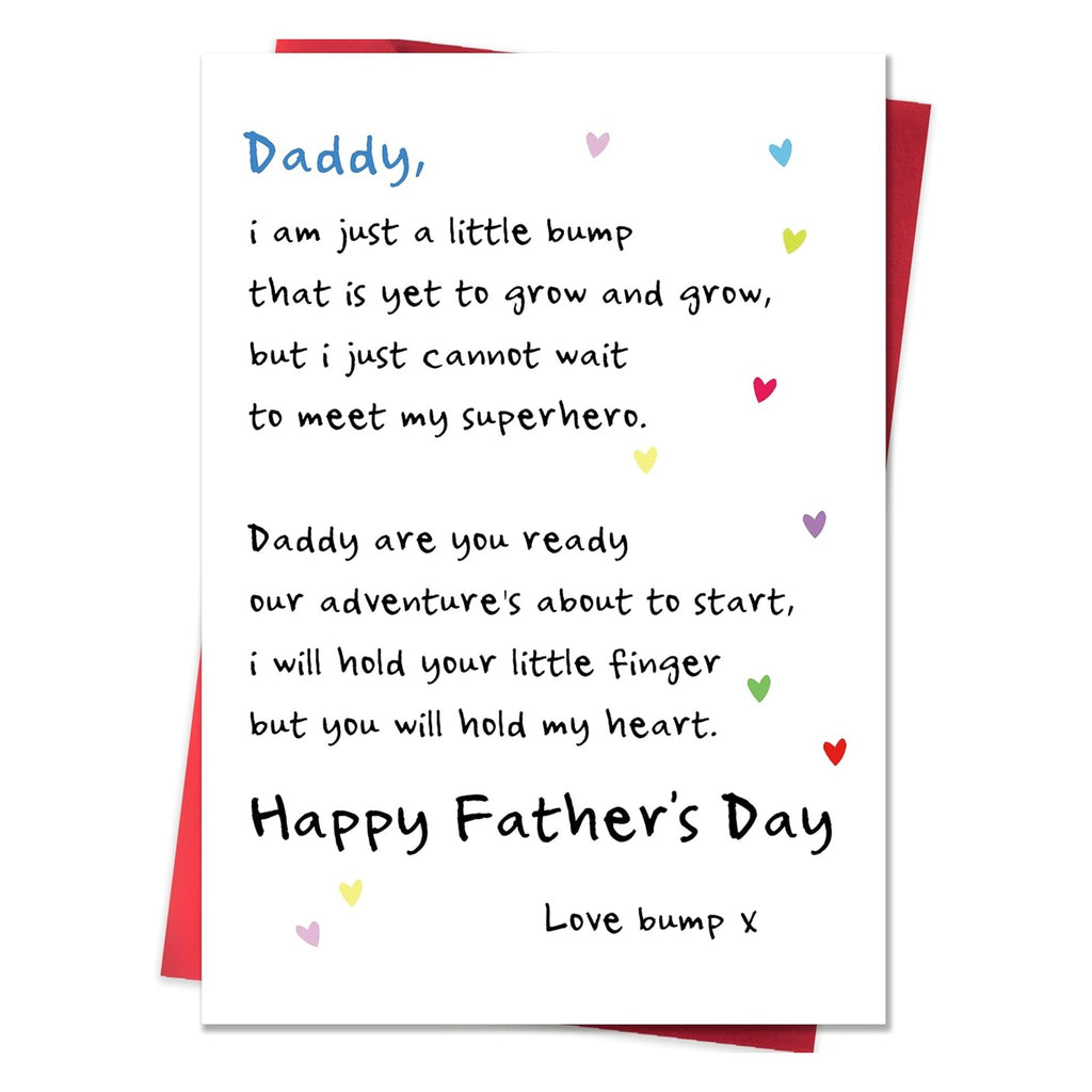 Fathers Day Card for Dad to be & New Father to be，Expectant Dad Father's Day Card Gifts from the Bump，Fathers Day Cards Gift from Unborn Baby，Pregnancy Announcement for Husband