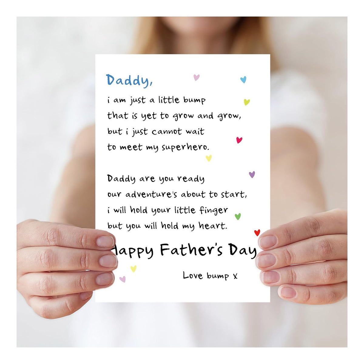 Fathers Day Card for Dad to be & New Father to be，Expectant Dad Father's Day Card Gifts from the Bump，Fathers Day Cards Gift from Unborn Baby，Pregnancy Announcement for Husband