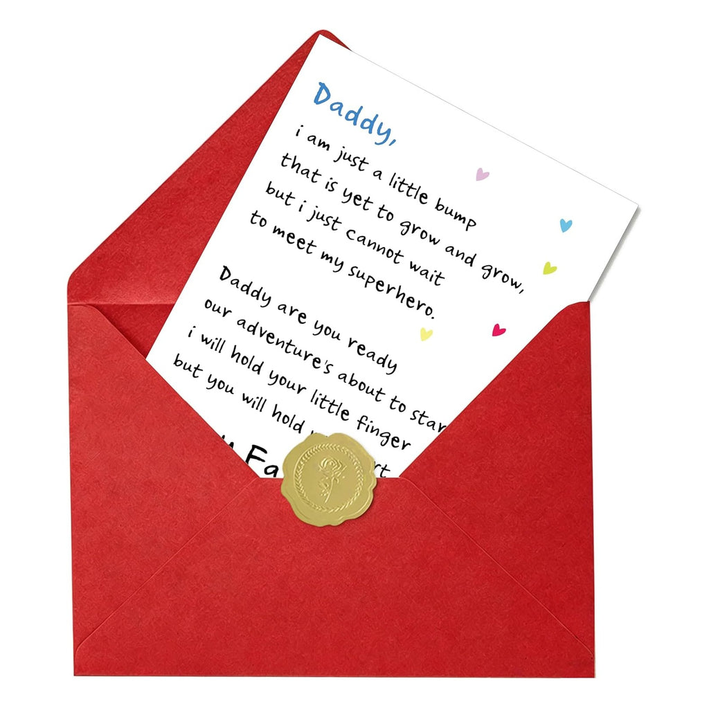 Fathers Day Card for Dad to be & New Father to be，Expectant Dad Father's Day Card Gifts from the Bump，Fathers Day Cards Gift from Unborn Baby，Pregnancy Announcement for Husband