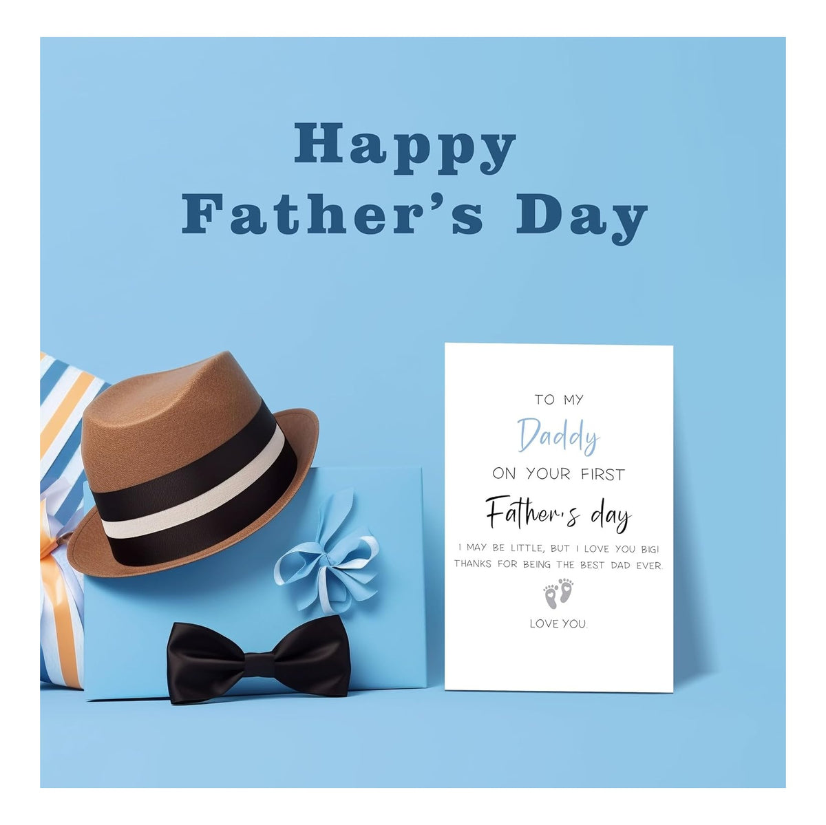 First Fathers Day Card Gifts for New Dad，1st Fathers Day Card Gift from Son Daughter Baby Boy Girl，Expectant Dad 1st Father's Day Cards Gifts from Wife