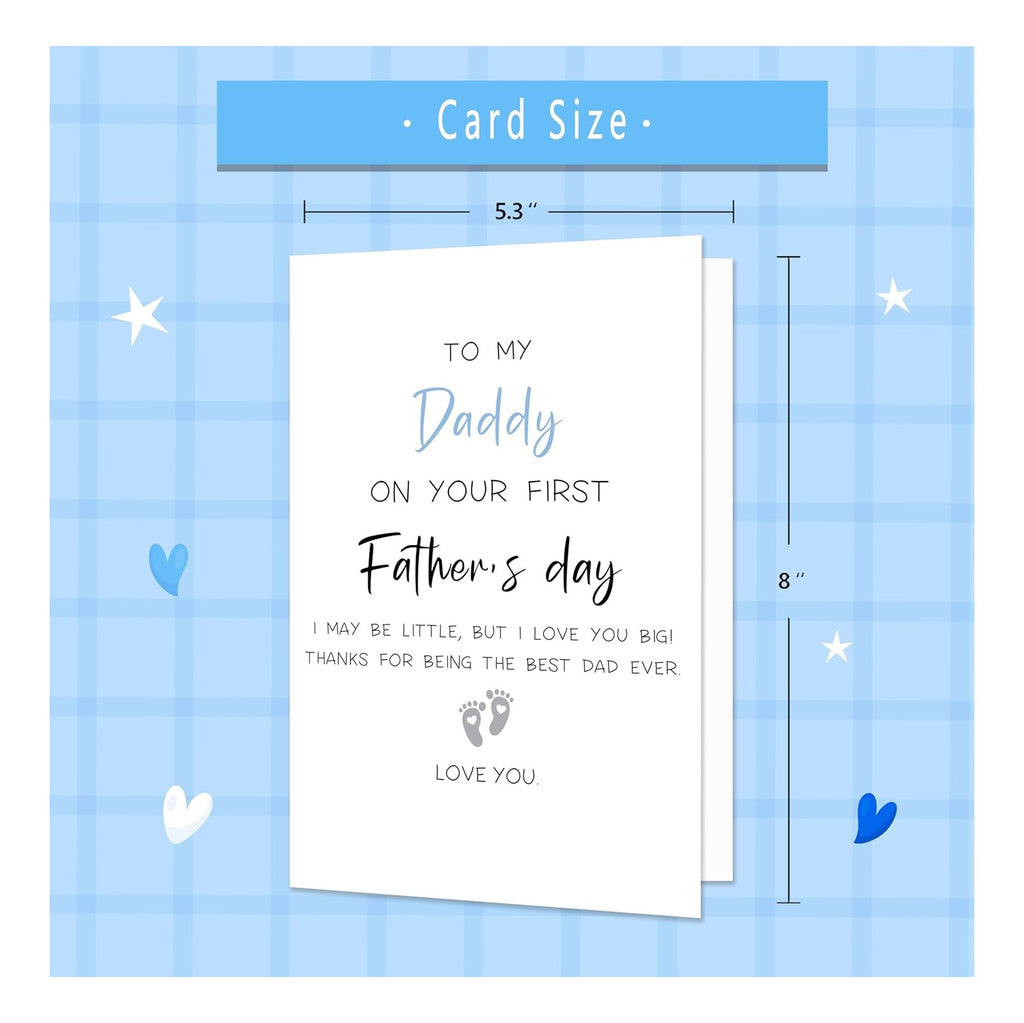 First Fathers Day Card Gifts for New Dad，1st Fathers Day Card Gift from Son Daughter Baby Boy Girl，Expectant Dad 1st Father's Day Cards Gifts from Wife