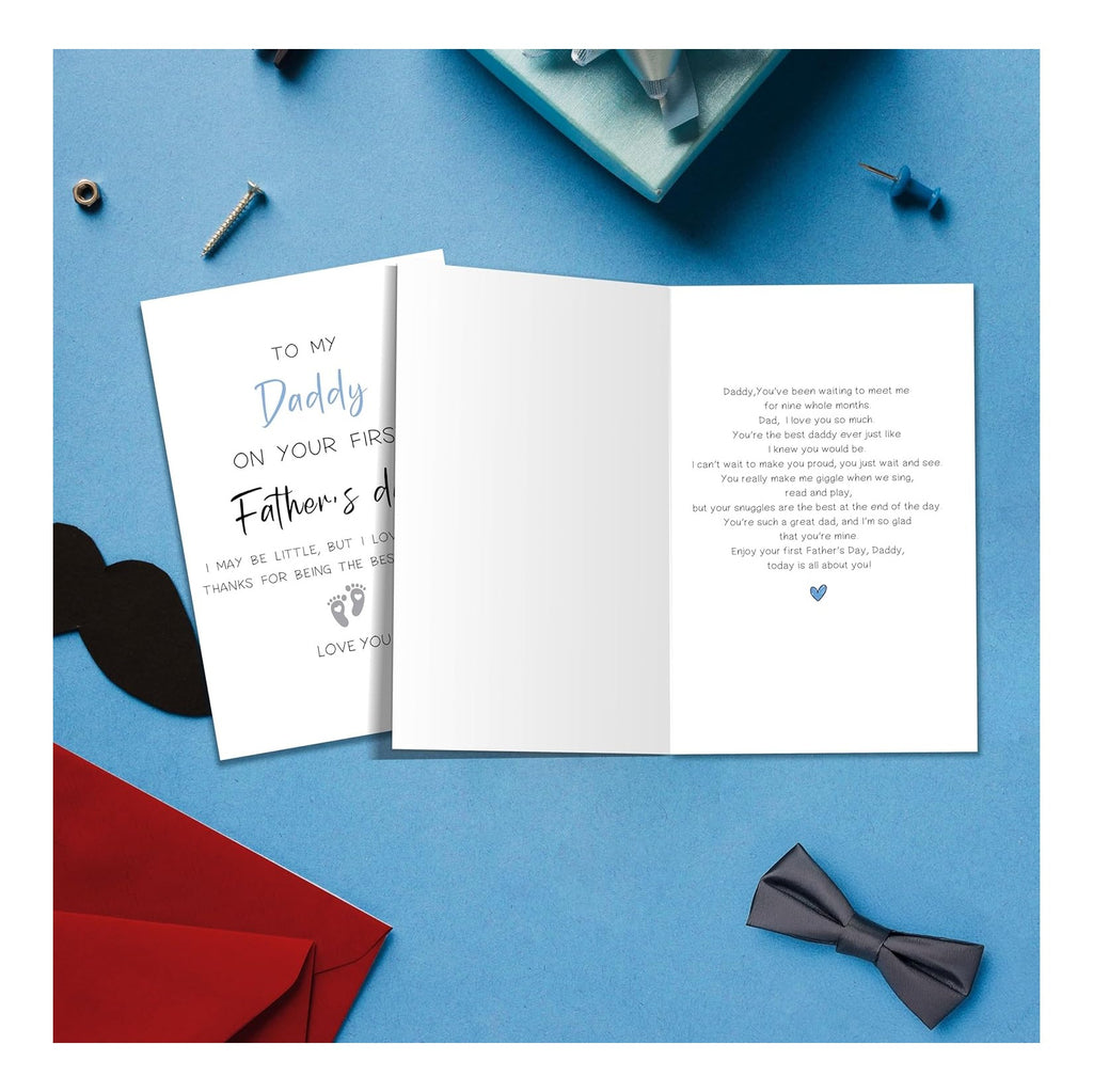 First Fathers Day Card Gifts for New Dad，1st Fathers Day Card Gift from Son Daughter Baby Boy Girl，Expectant Dad 1st Father's Day Cards Gifts from Wife